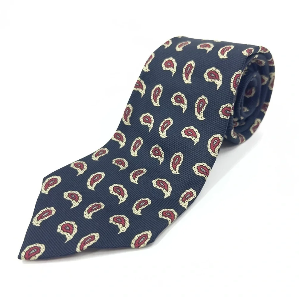 Polo Ralph Lauren Vintage Silk Tie Blue Red Paisley Pattern Made in USA